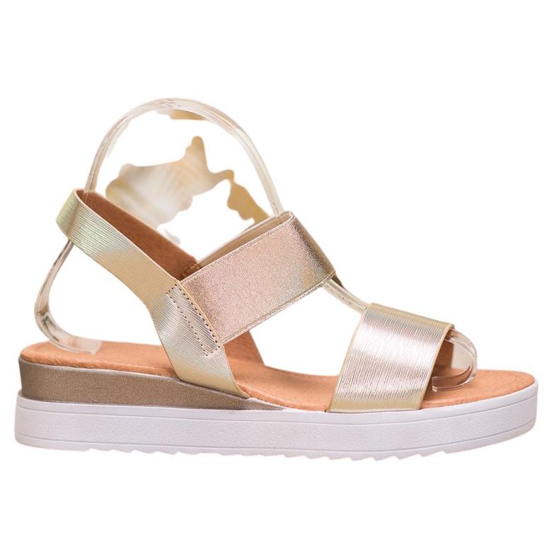 SHELOVET Golden Sandals On The Platform