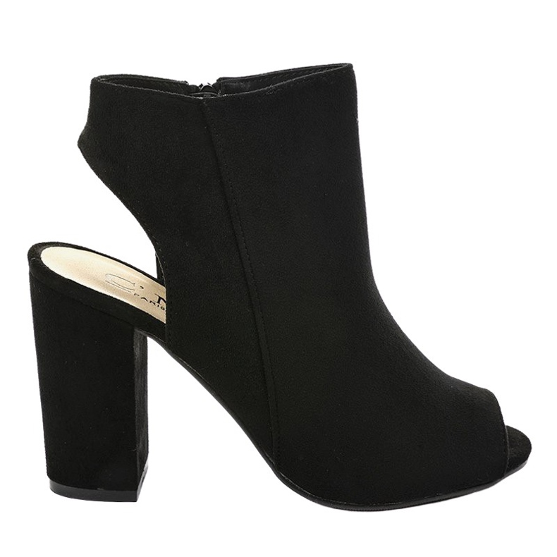 Black suede ankle boots on the post 0280-138
