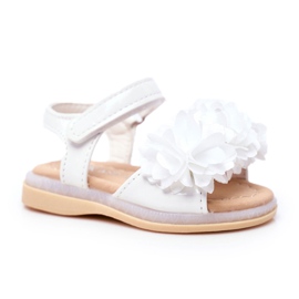 FRROCK Children's Sandals With Velcro Glowing White Milena FRROCK Children's Sandals With Velcro Glowing White Milena