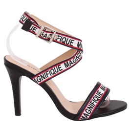 Black sandals on a high heel LL-170P Black
