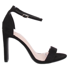 Black high-heeled sandals NF-37P Black