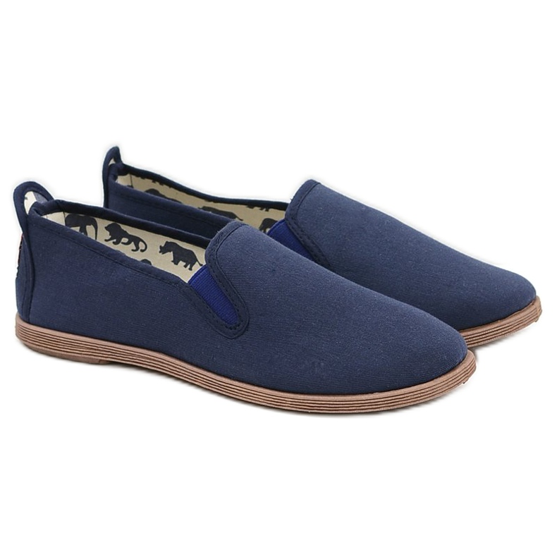 LIBRAPOP Men's Fabric Navy Blue Espadrilles Livo Sneakers