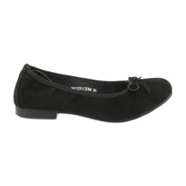 Filippo Black leather ballerinas with a bow