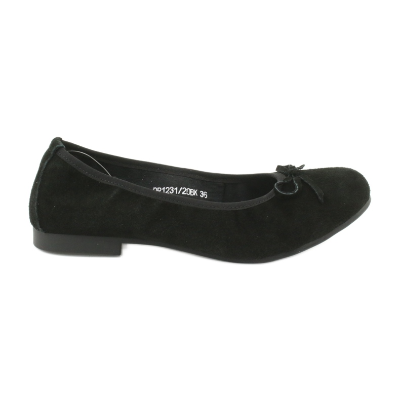 Filippo Black leather ballerinas with a bow