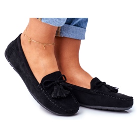 EVE Women's Loafers Suede 20PB35-2003 Black Donna Mia