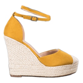 SHELOVET High Espadrilles On The Wedge yellow SHELOVET High Espadrilles On The Wedge yellow
