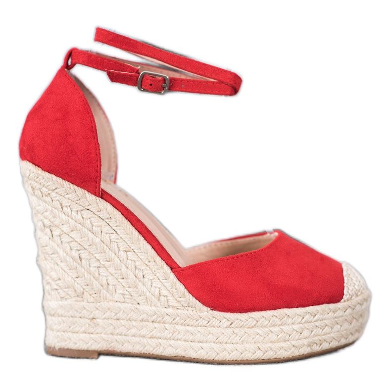 SHELOVET High Espadrilles On The Wedge red