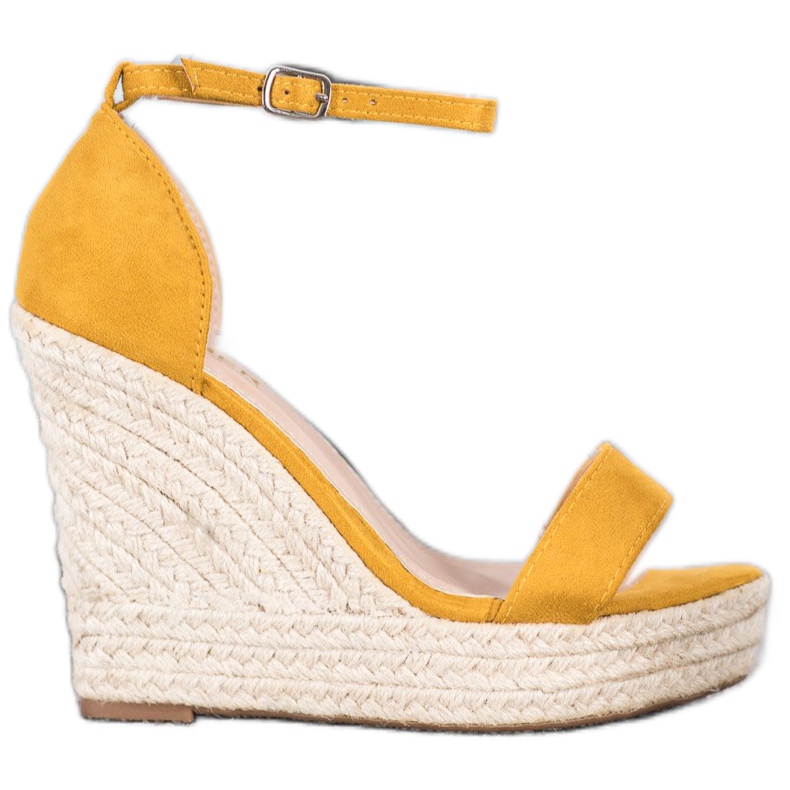 SHELOVET Sexy wedge sandals yellow