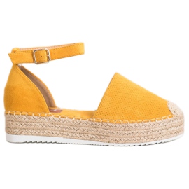 SHELOVET Openwork Espadrilles yellow