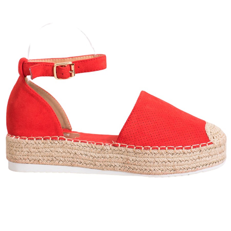 SHELOVET Openwork Espadrilles red