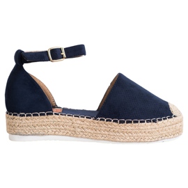 SHELOVET Openwork Espadrilles blue SHELOVET Openwork Espadrilles blue