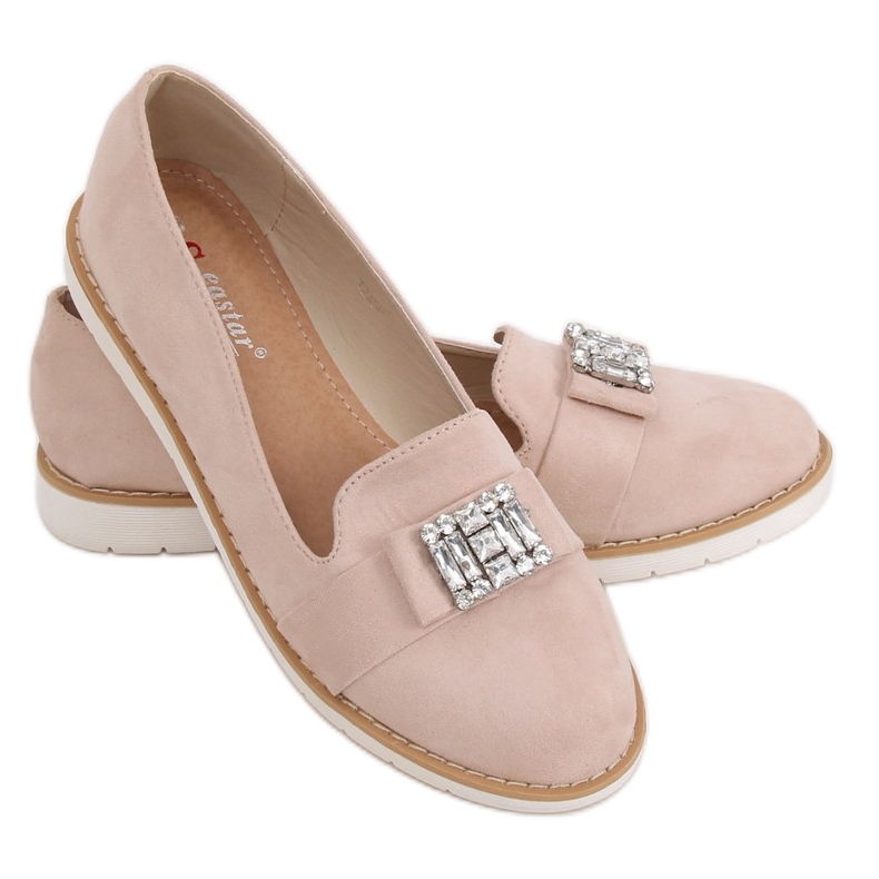 Pastel suede beige loafers T245 Beige