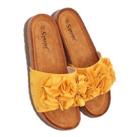 Women's honey slippers F191 Yellow