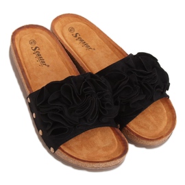 Black women's black slippers F191 Black Black women's black slippers F191 Black