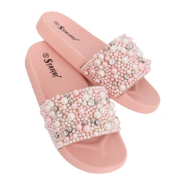 Pink BG66 Pink slippers with pearls