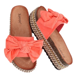 Coral CK137P Coral slippers on a high sole orange