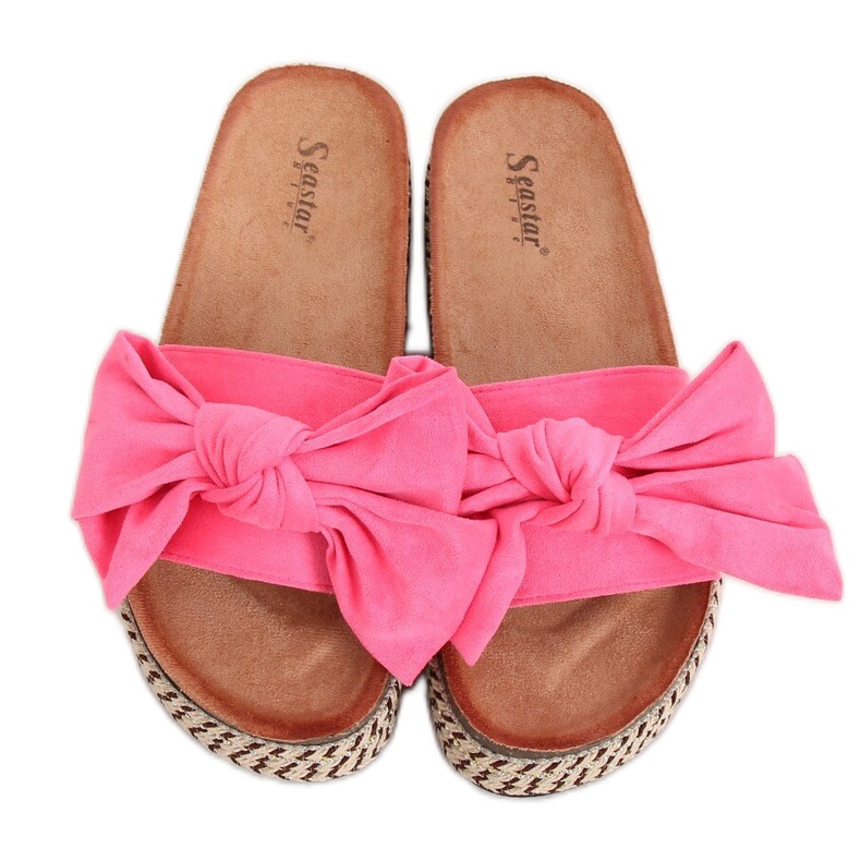 Pink CK137P Fushie high-soled slippers
