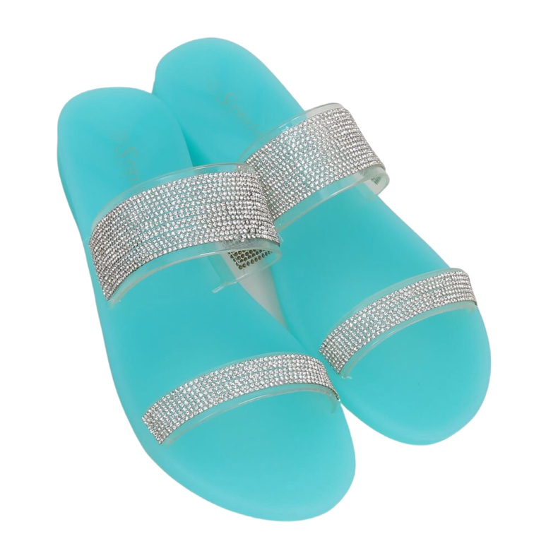 Blue silicone flip-flops BG51 Blue