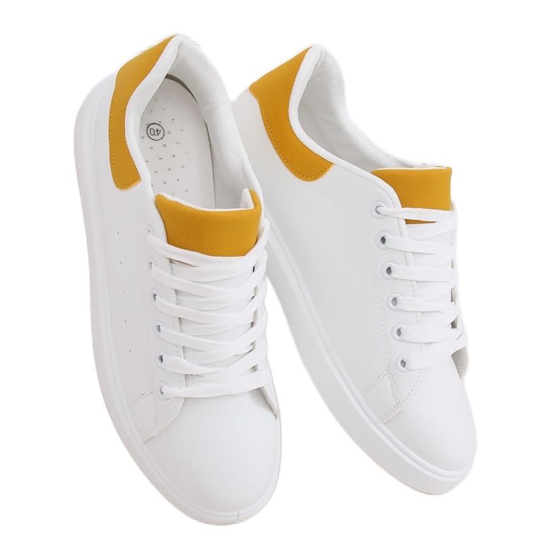 White women's sneakers LA85P Yellow
