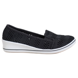 SHELOVET Openwork ballerinas black