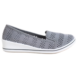 SHELOVET Openwork ballerinas grey