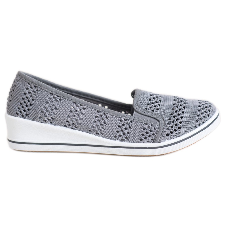 SHELOVET Openwork ballerinas grey