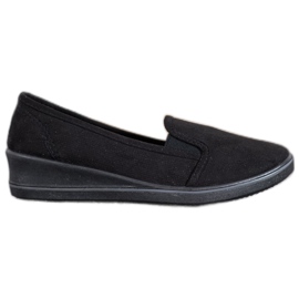 SHELOVET Suede Slipons black SHELOVET Suede Slipons black