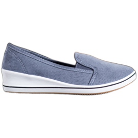 SHELOVET Suede Slipons blue SHELOVET Suede Slipons blue