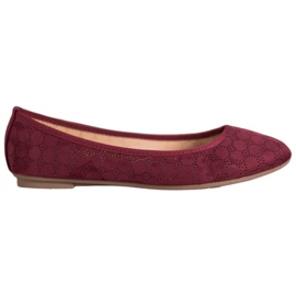 Fama Openwork ballerinas red