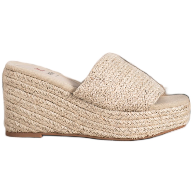 Kylie Fashionable wedge slippers brown