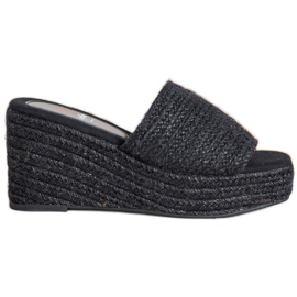 Kylie Fashionable wedge slippers black Kylie Fashionable wedge slippers black