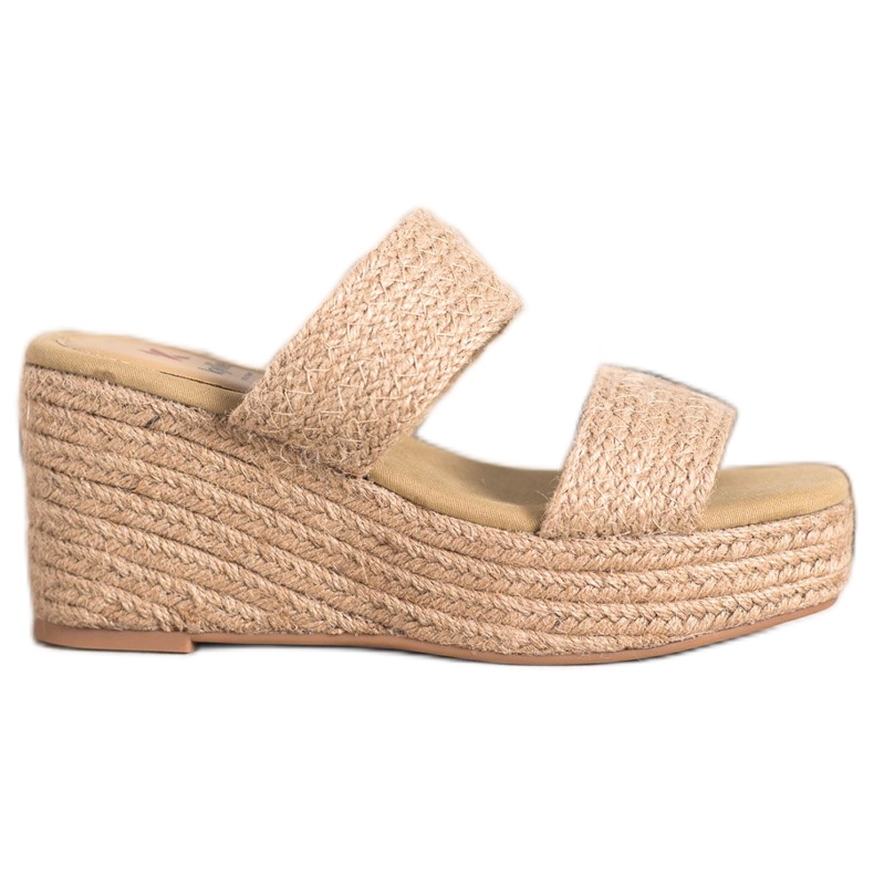 Kylie Light Wedge Slippers beige