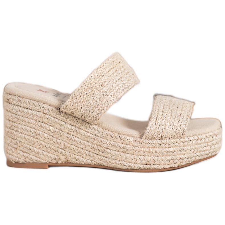 Kylie Light Wedge Slippers beige