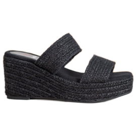 Kylie Light Wedge Slippers black