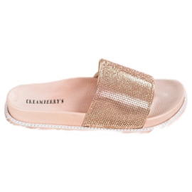 Creamberry'S Golden Slippers With Crystals