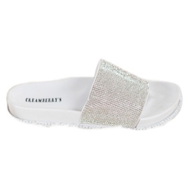 Creamberry'S White Slippers With Crystals