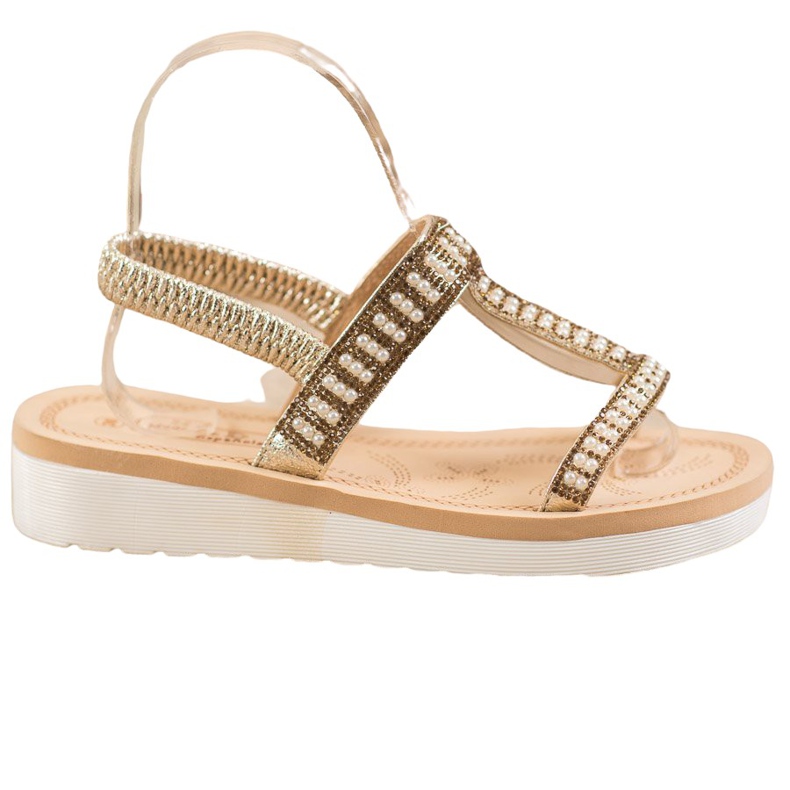 SHELOVET Slip-on Sandals With Beads yellow