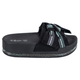 Queen Vivi Black Fashion Slippers