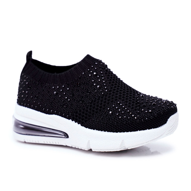 FRROCK Black Linda Children's Sport Shoes With Cubic Zirconia FRROCK Black Linda Children's Sport Shoes With Cubic Zirconia