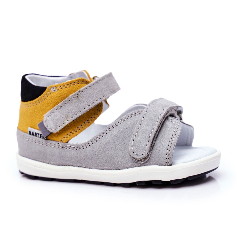Bartek S.A. Children's Preventive Mini First Steps Sandals Bartek W-71266 grey yellow