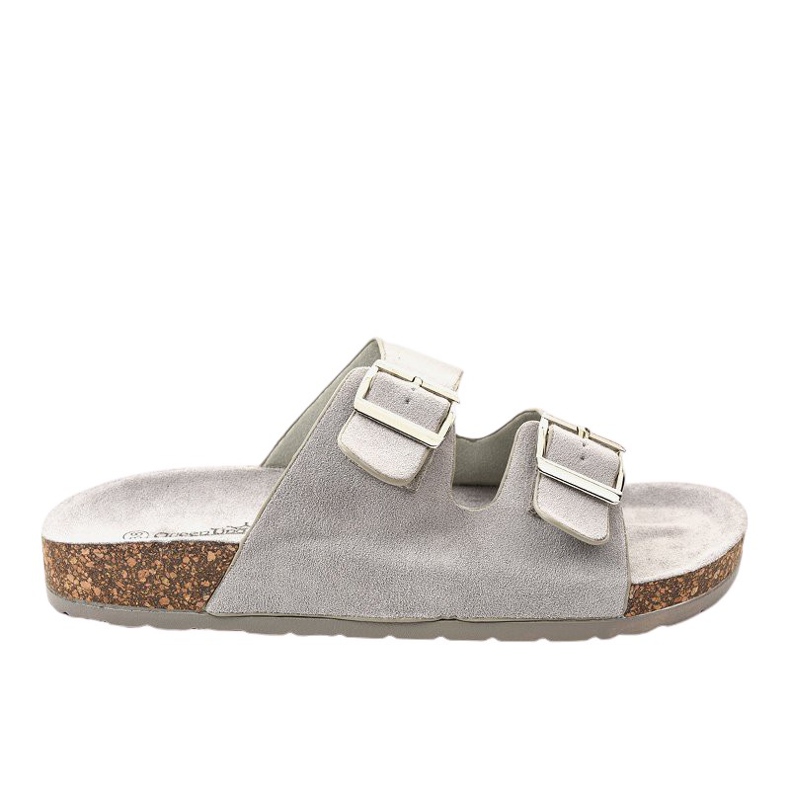 Gray slippers with a buckle BL3100-SF grey