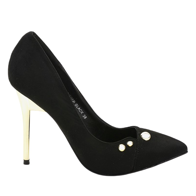Black classic high heels with NE05P studs