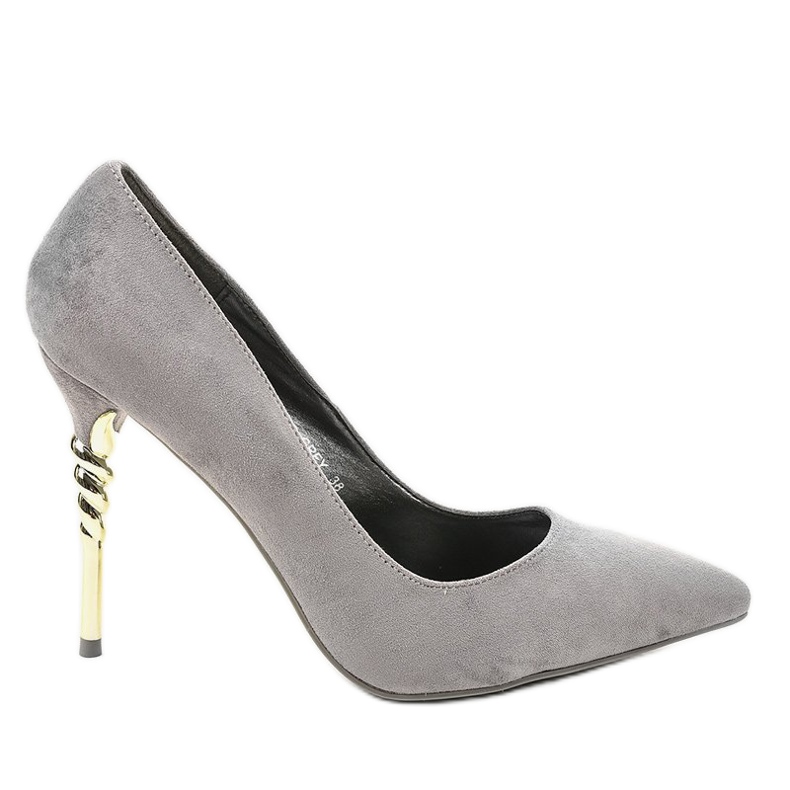 Gray classic shoes made of eco-suede DD50P grey