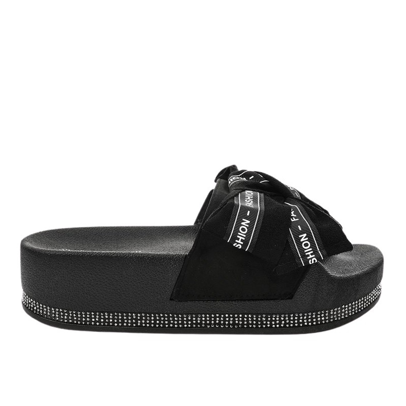 Black casual fashion slippers 218-207 Black casual fashion slippers 218-207