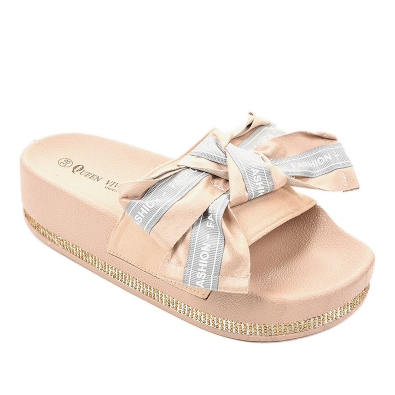 Beige casual fashion slippers 218-207