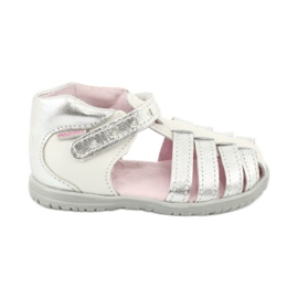 Leather sandals Mazurek 245 white grey