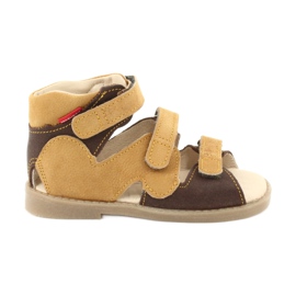 High preventive sandals Mazurek 291 brown yellow