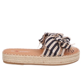 JH81P Navy espadrilles slippers white black