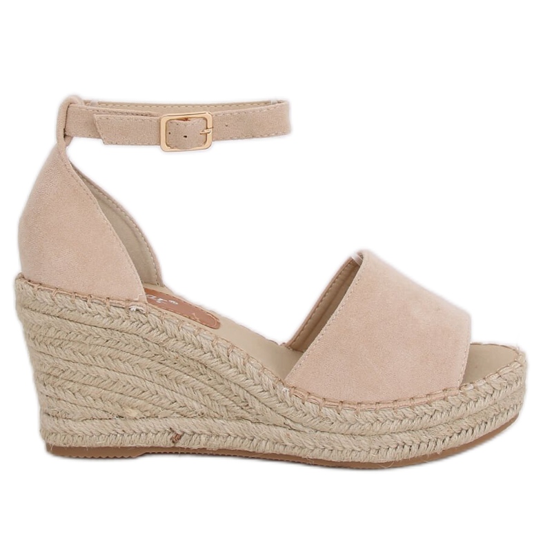 Espadrilles on a beige wedge TU147 Beige