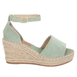 Espadrilles on wedges mint TU147 Green